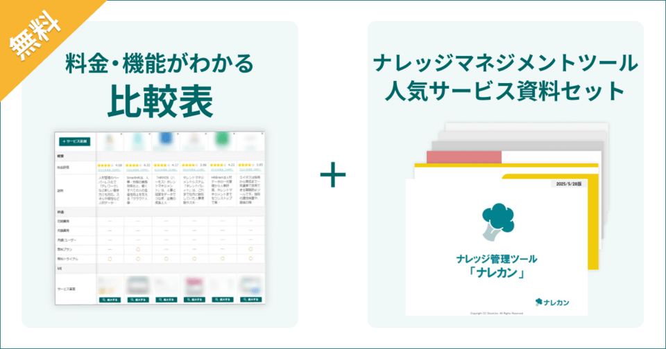 ナレッジマネジメントツールの比較表とサービス資料