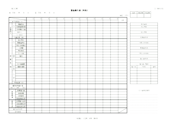 資金繰り表(年次)